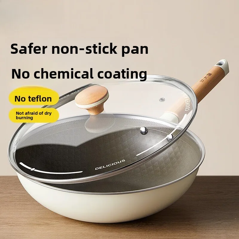 New high-end non stick pan frying pan with titanium coating for household use, no chemical coating