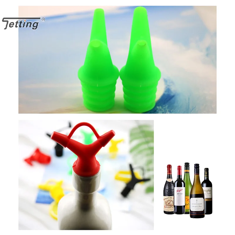 Double Head Deflector Silicone Liquid Pouring Oil Anti-overflow Multi-channel Sealing Oil Bottle Plug Olive Oil Dispenser