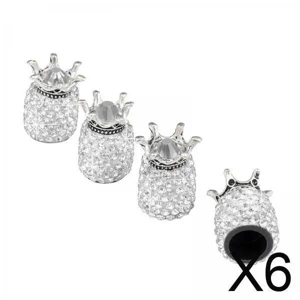 

6x4 Pcs Tire/Wheel Air Pressure Valve Stem Caps for Auto Car Truck White