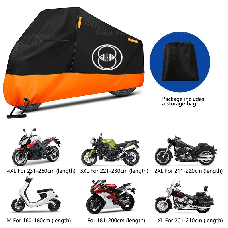 For Gilera GP800 Fuoco Nexus 500 Runner 50 125 200 Motorcycle Cover Waterproof Outdoor Scooter UV Protector Dust Rain Cover