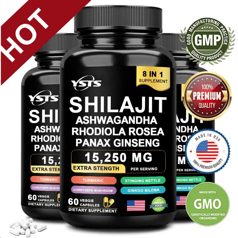 Shilajit+ Capsules - Enriched with Ashwagandha Extract for Energy, Muscle Strength Immunity, Endurance for Adult, Relieve Stress