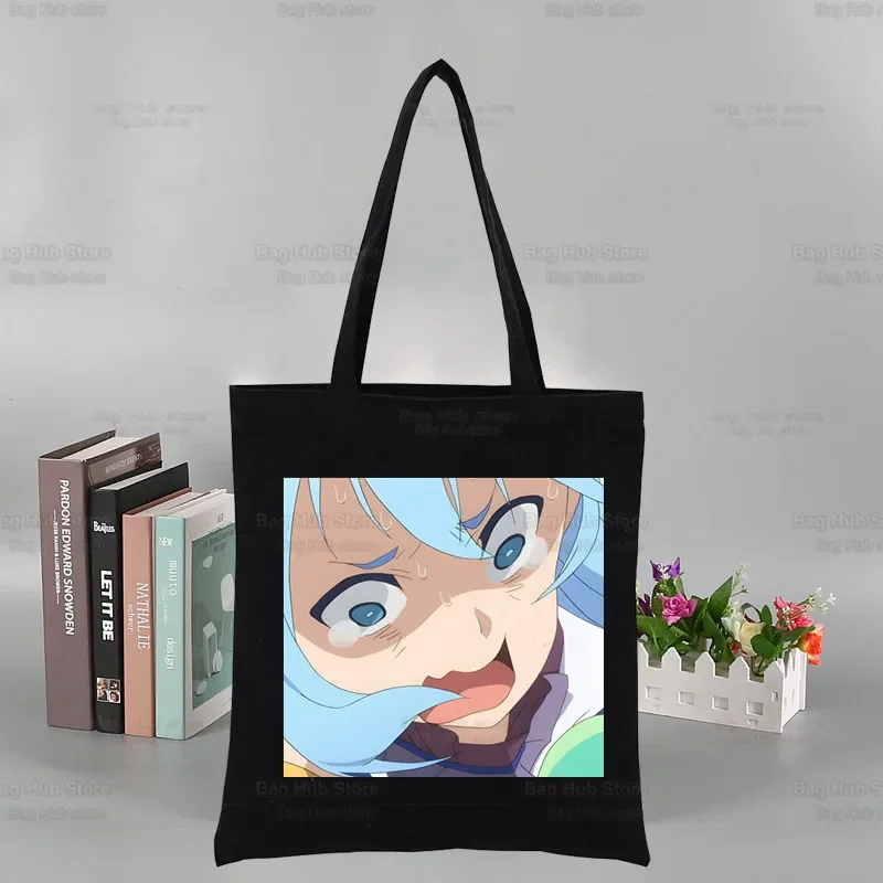 

KonoSuba Megumin Women Shoulder Bag Canvas Kono Subarashii Kazuma Shopping Bags Handbags Reusable Tote Bag Best Gifts