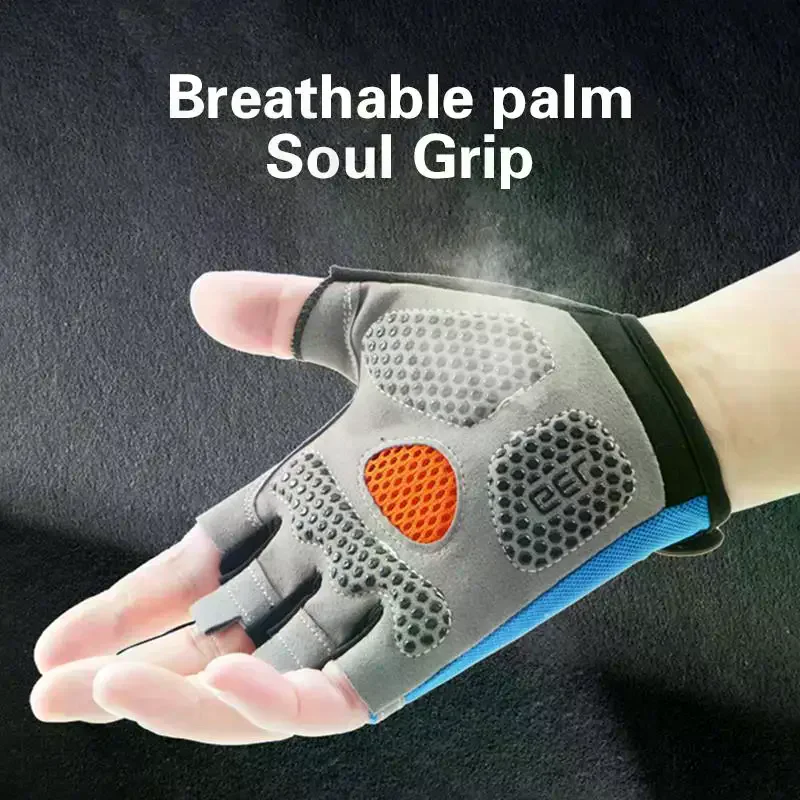 Half Finger Cycling Gloves Men Women Anti Slip Shock Breathable Summer Bicycle Fingerless Sports Gym Training Bike