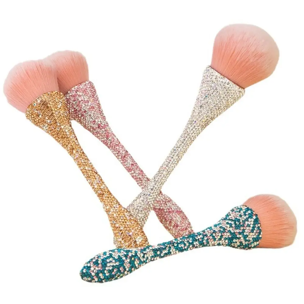 Zachte diamanten handvat make-upborstel Nagelstof Verwijder Super glanzende losse poederborstel Pluizige kleine taille Nail Art Stofborstel Dames