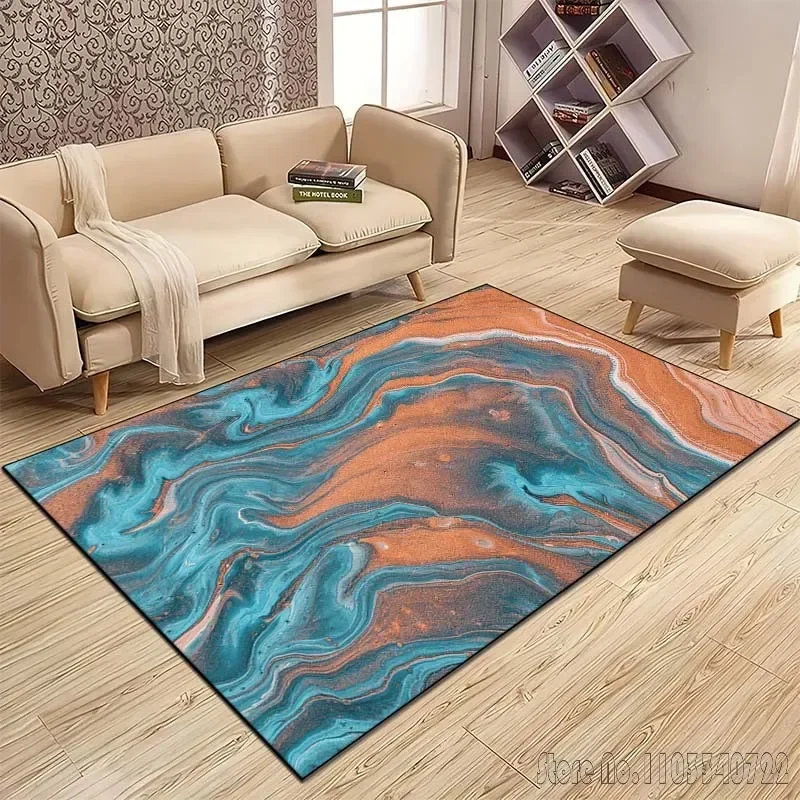 Tapis à motif de Texture de marbre pour salon, chambre à coucher, cuisine, salle de bain, tapis de pied, chambre d'enfant, tapis d'hôtel