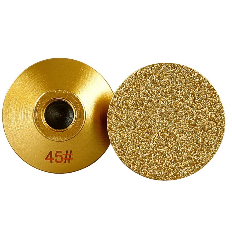 2 Piece 45 M10 Brazed Flat Grinding Head Gold Diamond Abrasive Polishing Stone Marble Quartz Cobblestone Grind