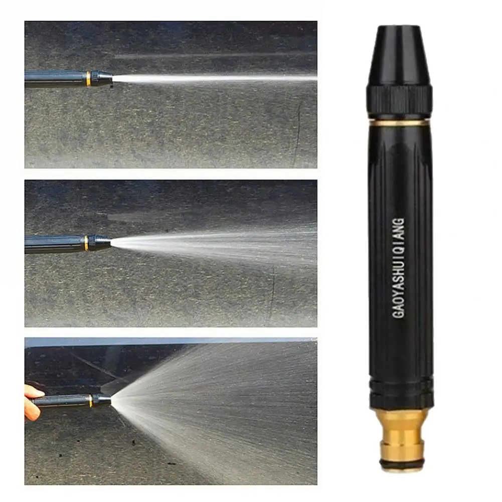 Water Gun Black Pagoda Alloy Nozzle Plastic Body Direct Spray Car Wash Garden Cleaning Portable Durable Heavy-duty