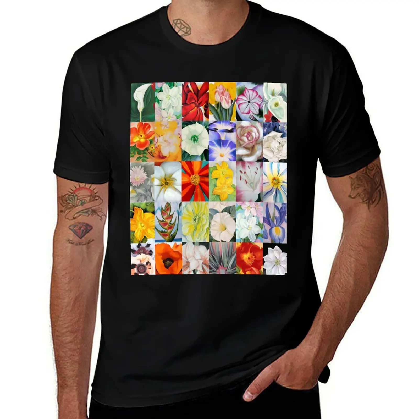 

Georgia O'Keeffe Flowers T-Shirt custom t-shirts tops hippie clothes vintage clothes plus size men clothing