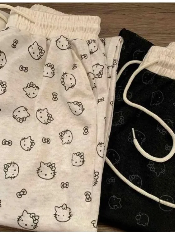 Faionable Pantalon taille haute à jambes larges Pantalon décontracté imprimé pour femme cet détail effet dr effet minceur automne Win...