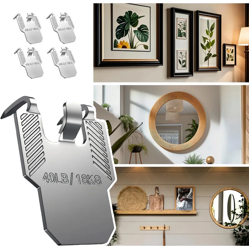 Heavy Duty Claw Picture Hangers for Drywall No Damage Wall Hooks for Picture Frames Art Posters Photos Paintings & Mirrors