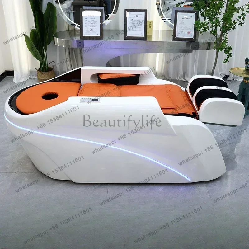 LSSmart Electric Massage Shampoo Chairs Hair Salon Barbershop Flush Bed Head Water Cycle Fumigation Salon Furniture Cabeceiras F