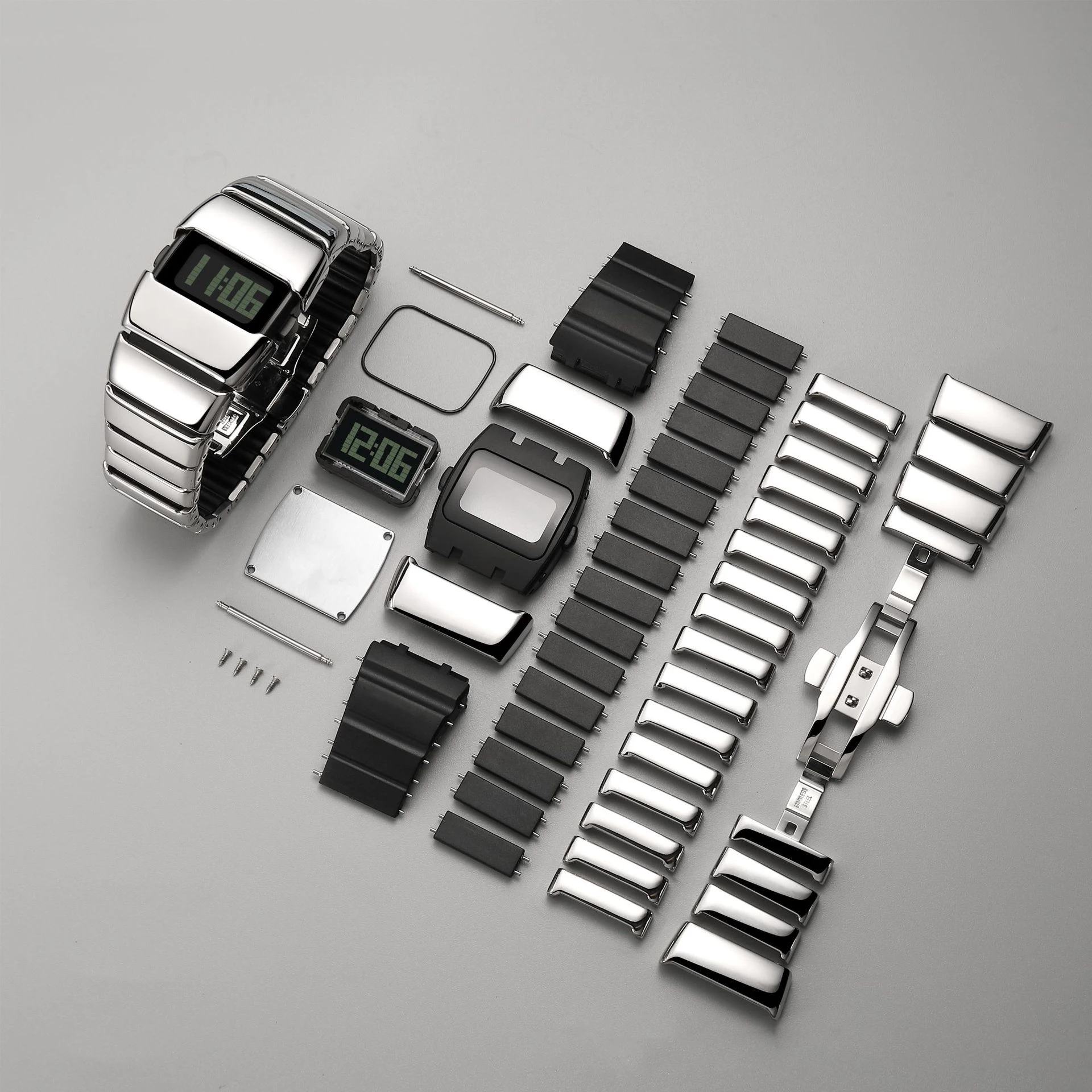 Reloj de lujo para hombre, diseño creativo, reloj único, reloj electrónico LED, reloj de pulsera deportivo para hombre, Material plástico resistente al agua