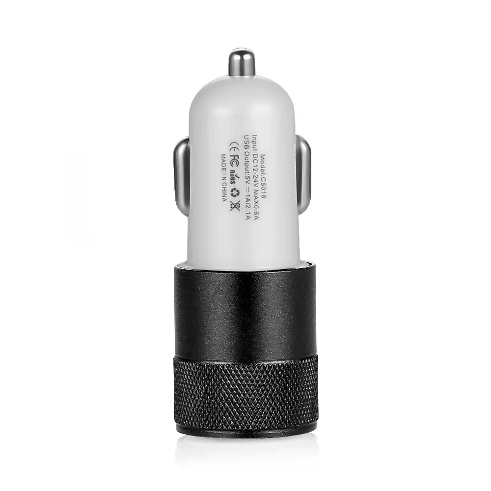 Micro Auto 12v 2.1A 1.0A Aluminium 2-port Dual USB Universal Car Charger For iPhone iPad iPod 2A Mini Car Chargers Adapter Cigar
