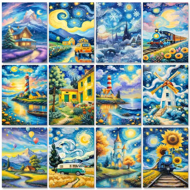 

RUOPOTY Diy Painting By Numbers Kits Illustration Cartoon Diy Gift Acrylic Paint On Canvas By Numbers For Wall Art Picture