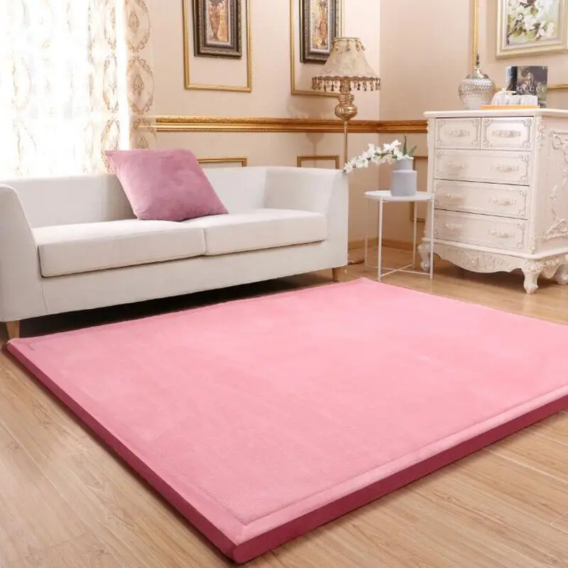 

Tatami thick 3cm carpet coral fleece bedroom living room carpet bay window mat bedside carpet children's room baby crawling mats