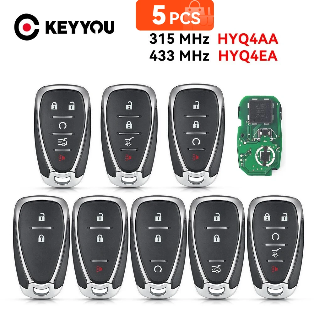 

KEYYOU 5X 315/433MHz HYQ4AA HYQ4EA Remote Key for Chevrolet Camaro Volt Blazer Traverse Camaro Cruze Malibu Sonic Equinox Spark