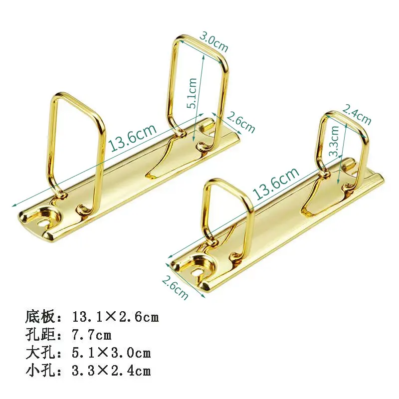 1 Piece 2 Rings Metal Binders Gold Binding Clips Loose-Leaf Binder File Folder Hoop For Scrapbook Album Notebook Office Supplies