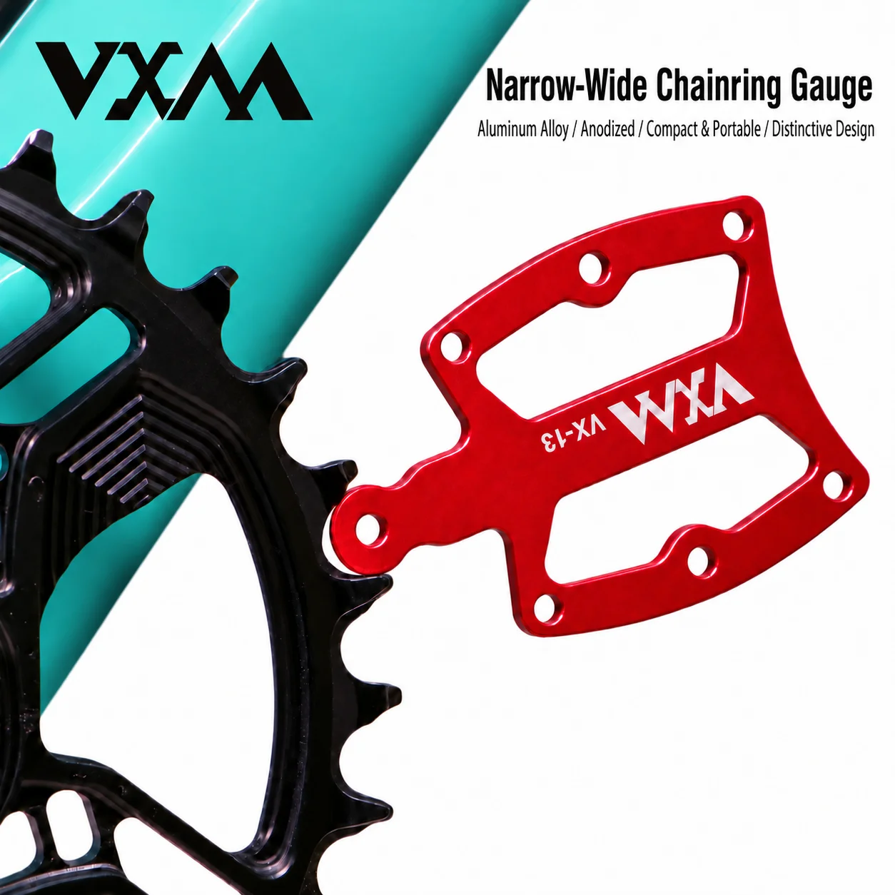 2PCS VXM Bicycle Single Disk Positive/Negative Chainring Measurement Tool Mountain Bike Road Single Speed Chainring Wear Gauge