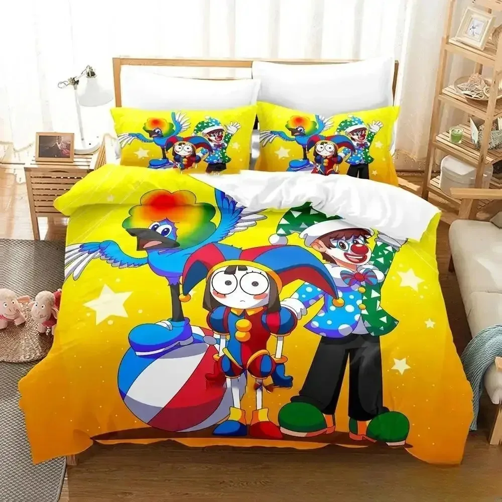 

3D Print Cartoon Amazing Digital Circus Bedding Set Boys Girls Twin Queen King Size Duvet Cover Pillowcase Bed Boys Adult