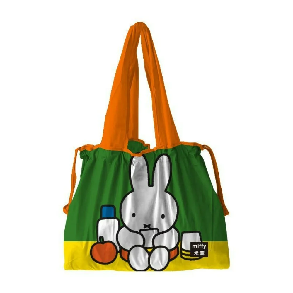 Miffy Handheld Shoulder Drawstring Bag Ultra Light Large Capacity Foldable Eco Shopping Bag Portable Storage Pouch Durable Gift view 2