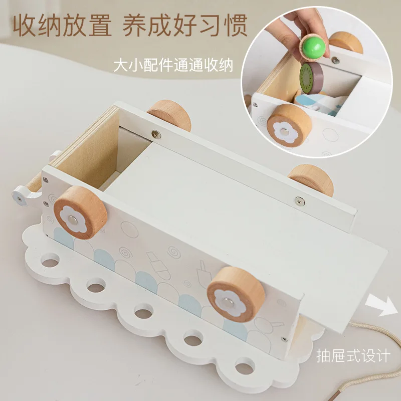 Carrinho de sorvete realista, brinquedo de simulação, conjunto de loja de dramatização infantil com picolés e cones, carrinho interativo educacional para crianças pequenas