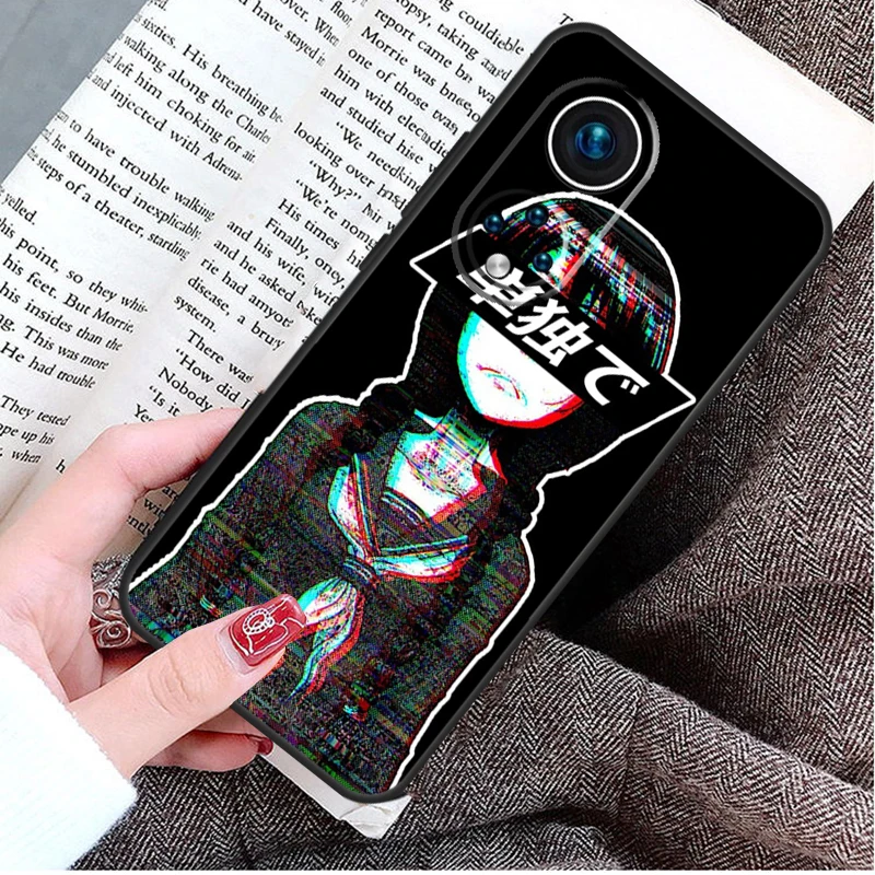 Sad Girl Japanese Anime Case For Honor 90 Lite 70 50 Magic 6 5 Pro Honor X8a X9a X6a X7a X8 X9 X8b X9b Back Cover