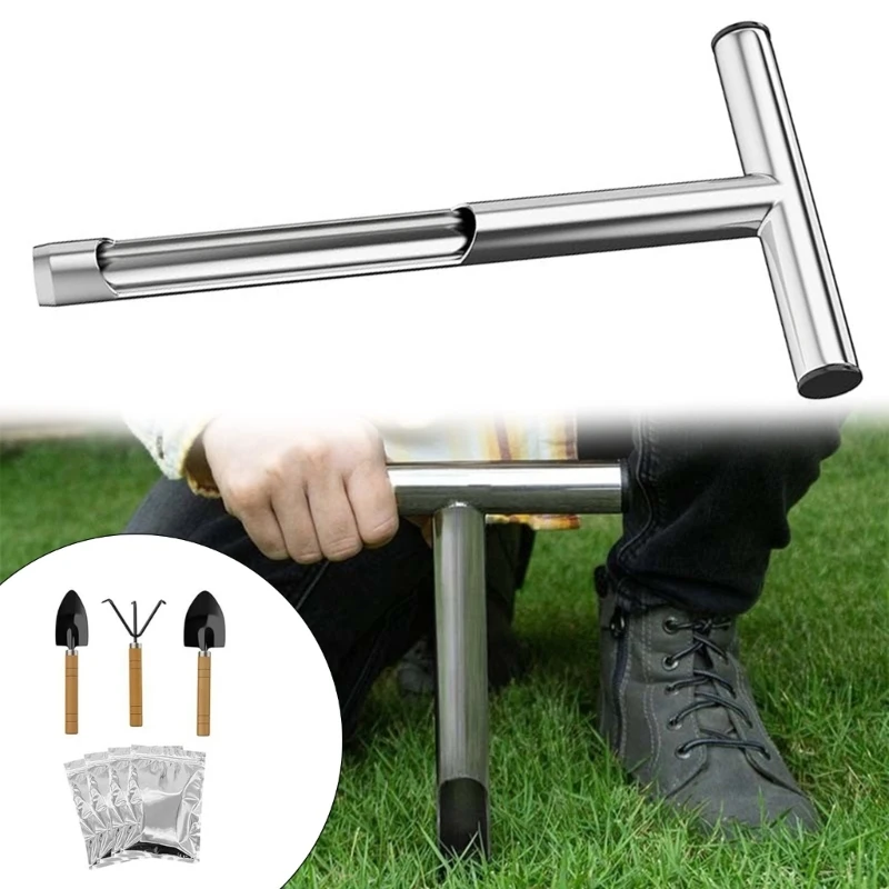 Sonda muestra suelo acero inoxidable, dispositivos sonda muestra para césped, granja y campo Golf, herramienta