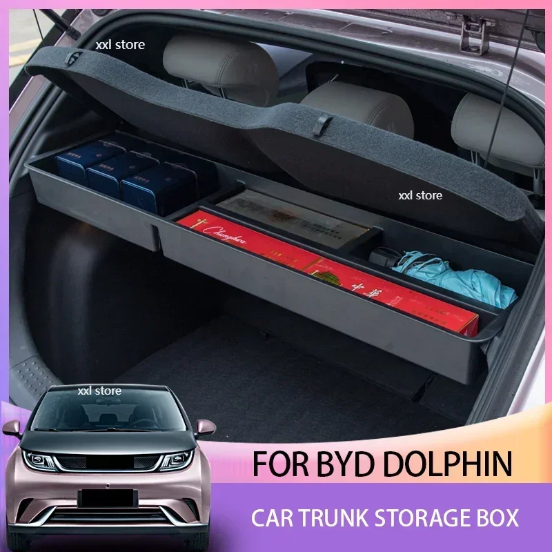 For BYD Dolphin Car Storage Box Large Capacity Auto Trunk Organizer Boxes Cars Stowing Tidying Automotive Interior Accessories