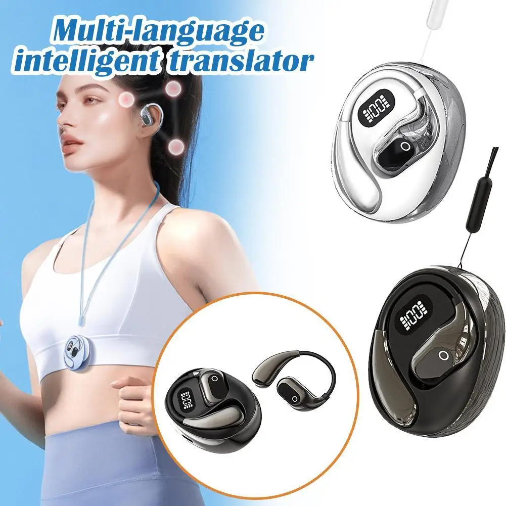 AI Translator Earphones Simultaneous Language Translator Earphone 2025 Real-Time Translation Device 138 Languages BT 5.4