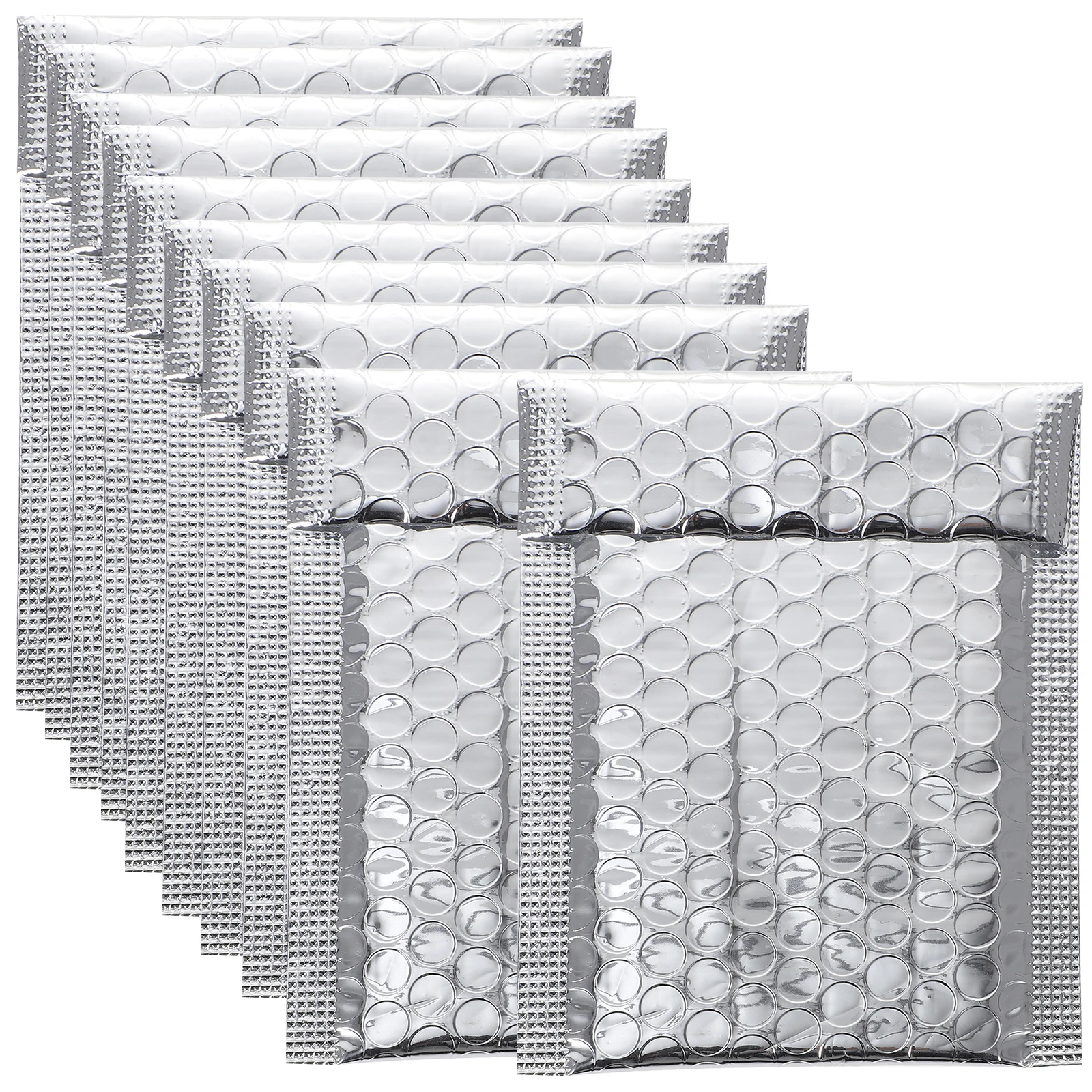 

100 Pcs Aluminum Film Bubble Bag Mailers Padded Envelopes Shipping Self Seal Packaging Silver Large Mailing