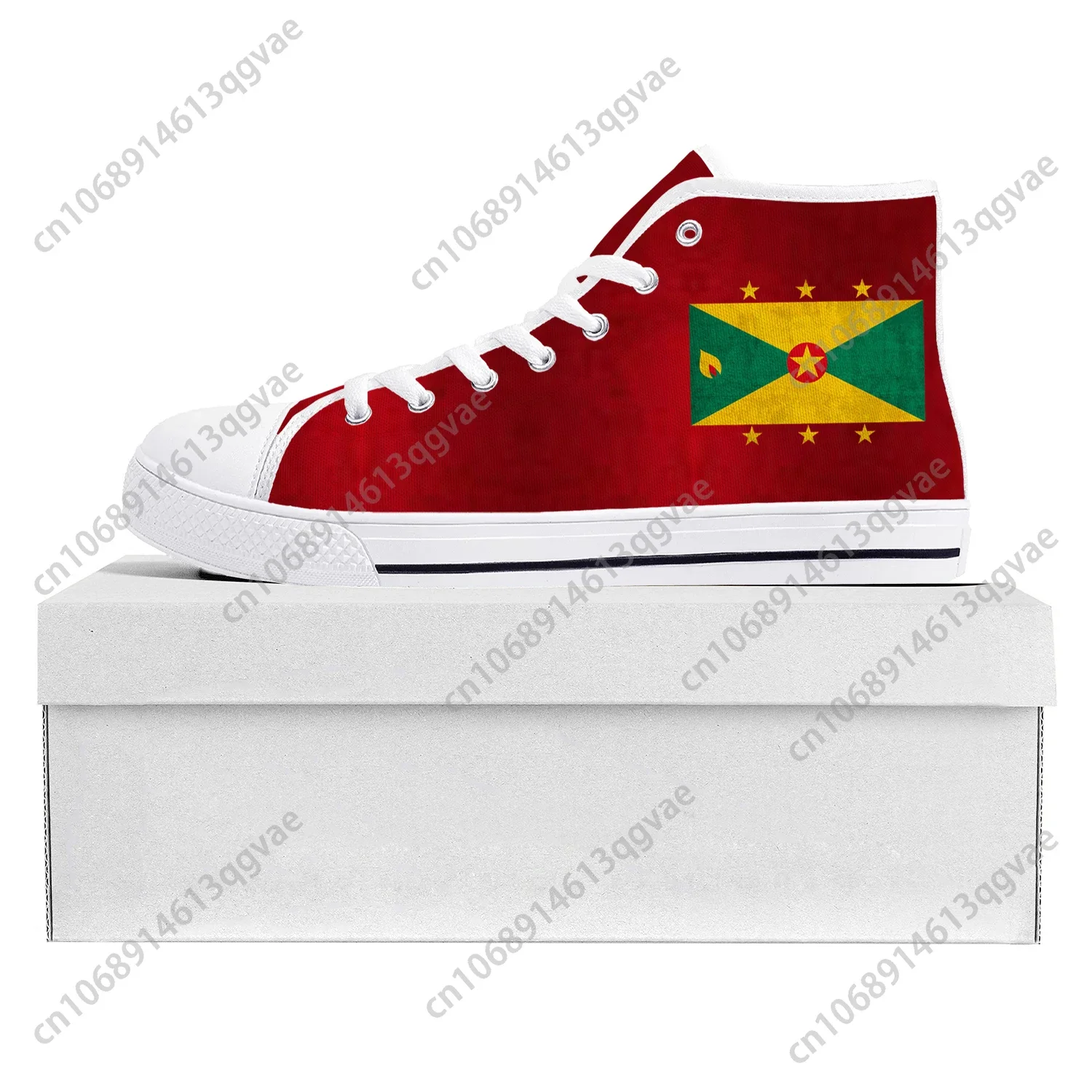 

Grenada Flag High Top High Quality Sneakers Mens Womens Teenager Canvas Sneaker Grenada Casual Couple Shoes Custom Shoe