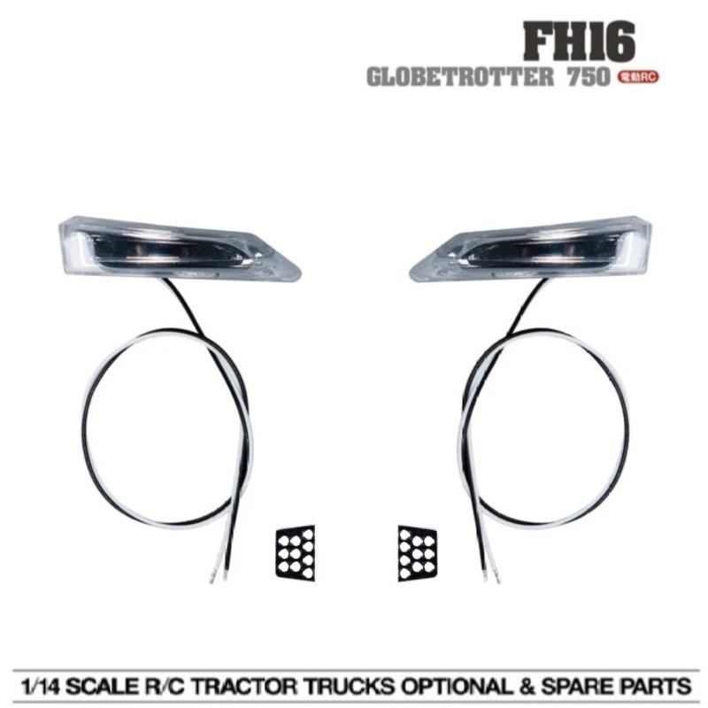 2pcs LED Front Side Marker Turn Signal Lights for 1/14 Tamiya RC Dump Truck Trailer VOLVO FH16 750 56360 56362 56375 Rc Car Part