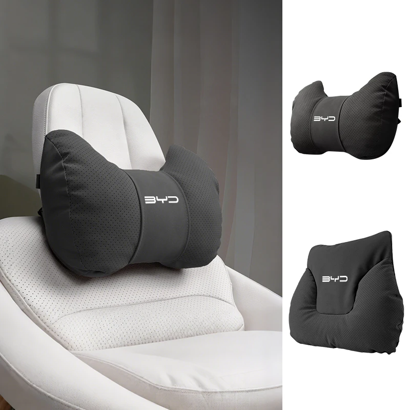 Car Neck Pillow Leather Lumbar Waist Support Auto Interior Accessories For BYD M6 G3 G5 T3 F3 I3 F0 F6 E5 E6 Tang Song Qing Yuan