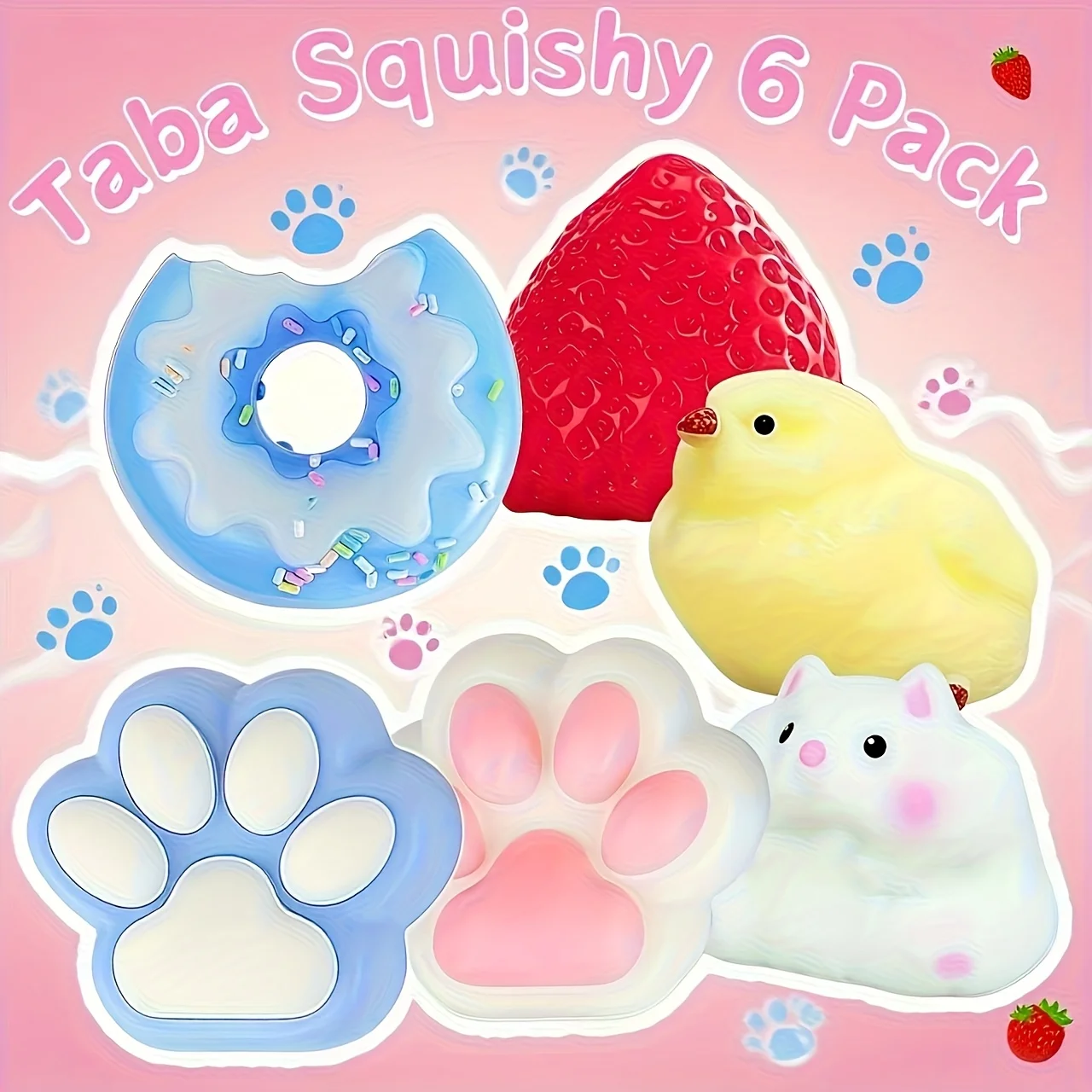 

Набор из 6 игрушек Taba Squishy, Fufu Squishy Fidget Toys - набор игрушек для расслабления, идеально подходит для поощрения в классе/подарков на Рождество/подарков в подарочных пакетах