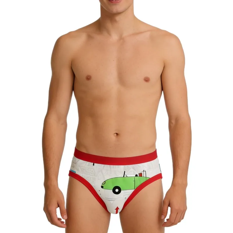 Man's Cute Cartoon Pattern Briefs Underwear Pure Cotton ABDL Cloth Diapers Learning Pants Thin Style Panties