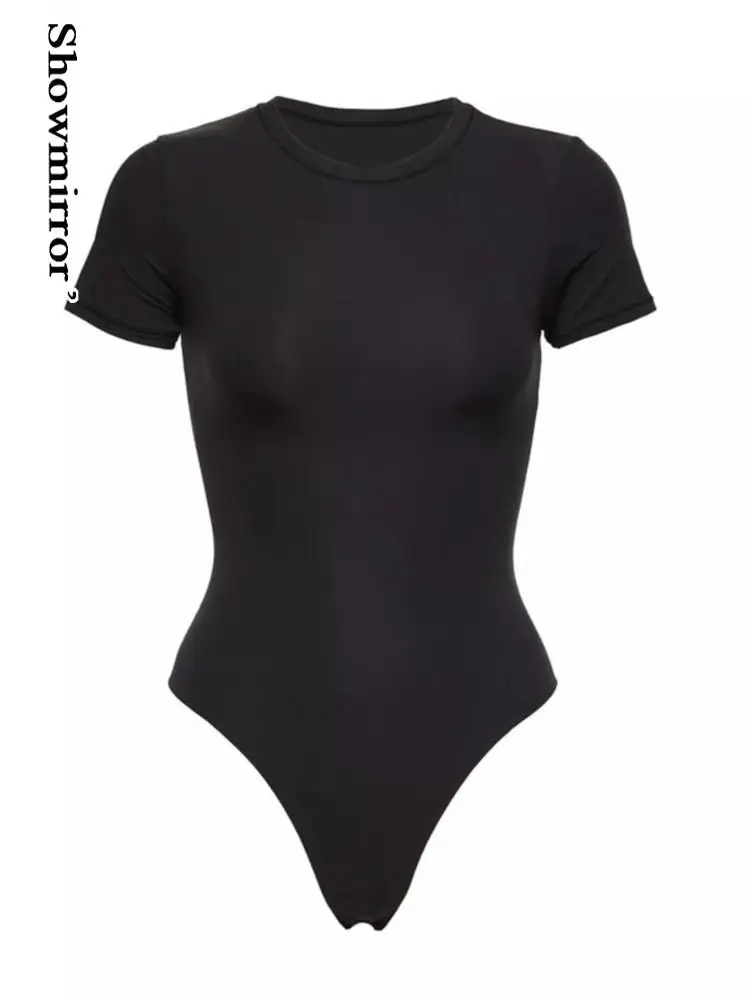 Body liso de manga corta para mujer, Top corto, camiseta elegante, camiseta ajustada de verano para mujer, camisetas cortas con cordones, cuerpo para mujer