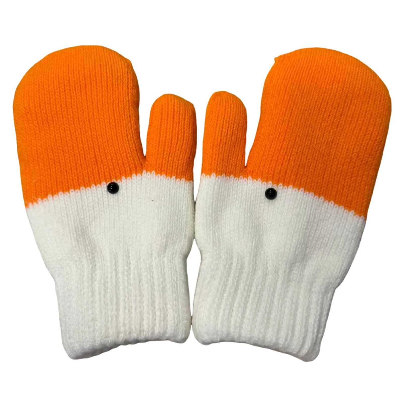 Funny Goose Shape Cold-Proof Full Finger Animal Warm Mittens for Autumn and Winter Creative Knitting Gloves Gift for Women Men