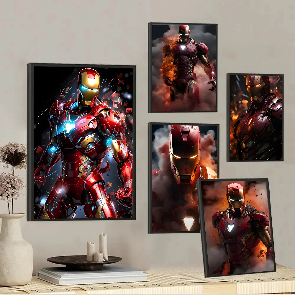 Iron Man M-Marvel  Poster Stickers Living Room Bedroom Entrance Cafe Wall Art Decoration Painting Room Home Decor