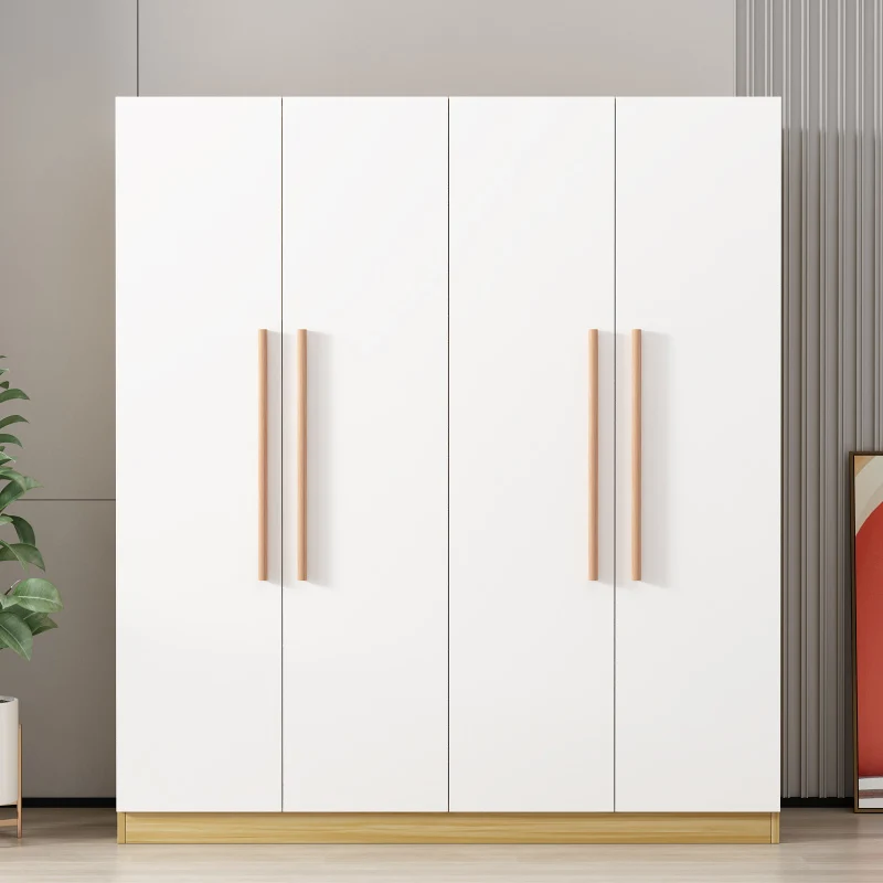 

Простой современный деревянный шкаф для семейной спальни, маленький трехдверный гардероб из массива дерева, отделение для одежды, комната для хранения костюмов