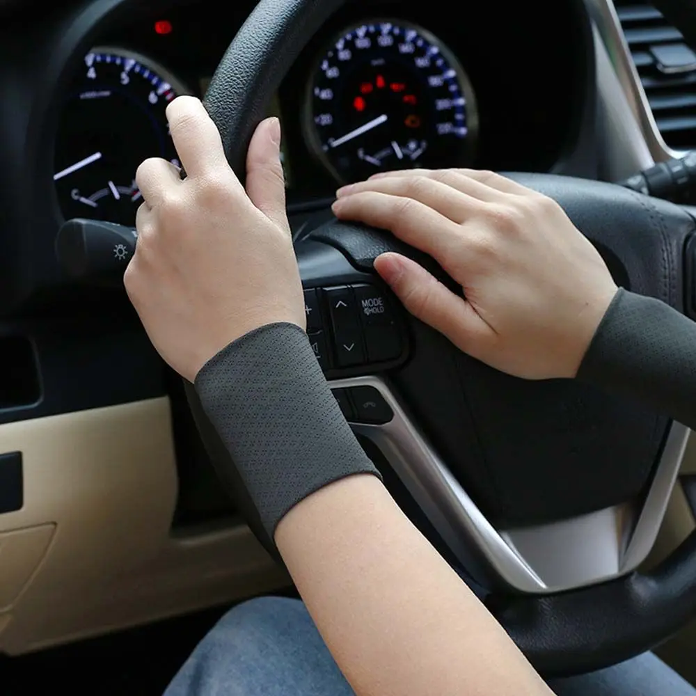 Running Solid Color Unisex Cooling Sleeves For Men Women Sports Wristband Ice Silk Sleeves Sunscreen Wrist Cycling Arm Sleeves