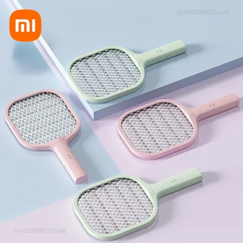 Xiaomi 2 in 1 Electric Mosquito Swatter Racket with Base Rechargeable Home Purple Light Induced Mosquitoes Safe Mosquito Control