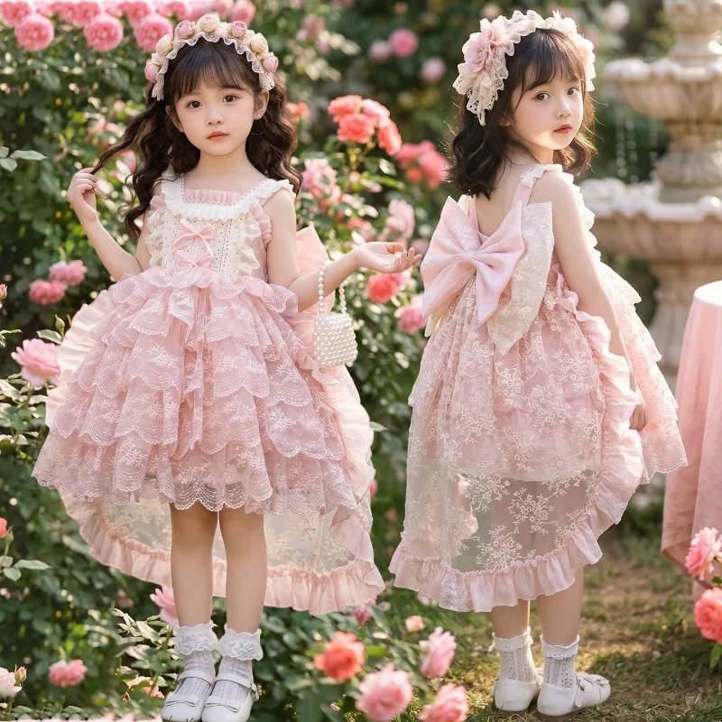 Baby Girls' Heavy Industry High End Dress Sweet Summer Little Girl Cake Puff Beautiful Birthday Dress