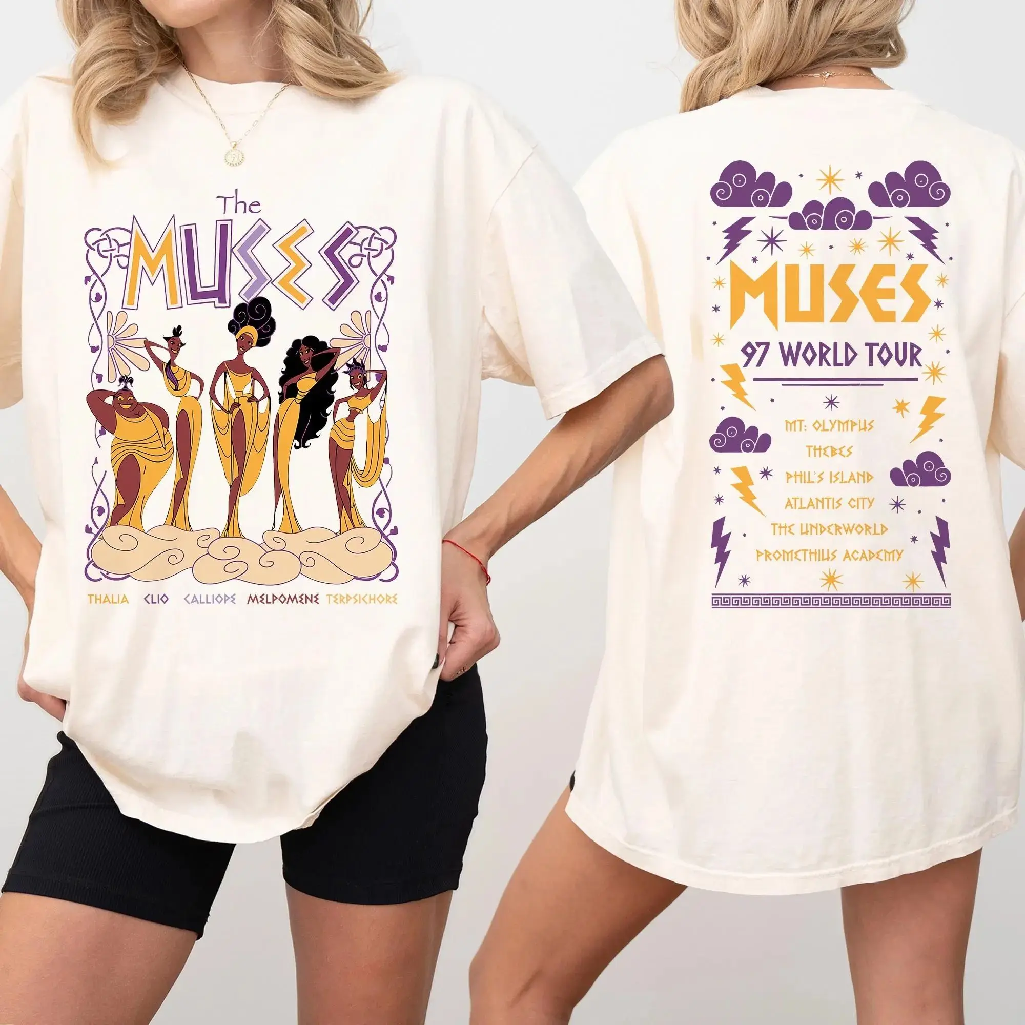 2026 Damen Retro Anime Cartoon T-Shirt Sommer Hercules The Muses 97 World Tour Komfort-Shirt Street Oversize Baumwoll-Sporttrikot – Detail 10