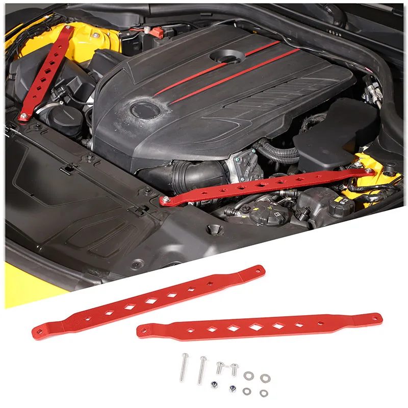For Toyota GR Supra A90 2019-2022 Aluminum alloy Car Engine Compartment Reinforced Diagonal Pull Rod Trim Car Accessories