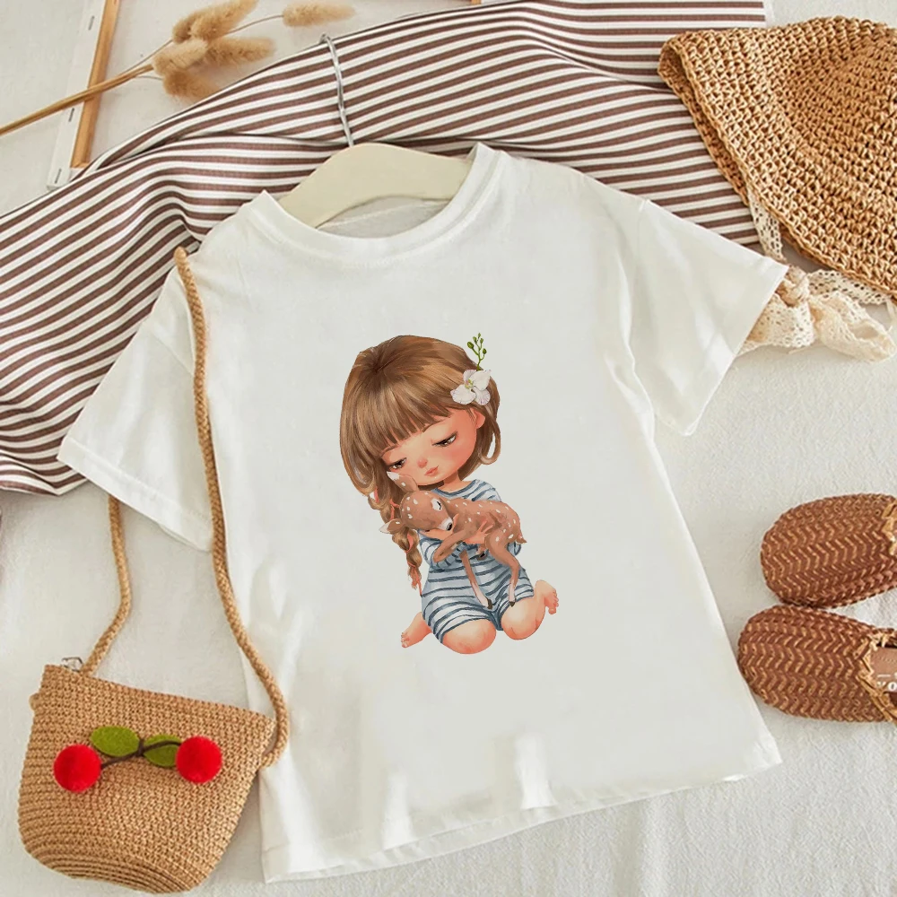 

Cute T Shirt For Girls Casual Summer girls Clothes Child Shirt Basic T-shirt Sweet Styel Toddler Girls TShirt tops dropshipping