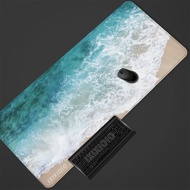 لوحة ماوس ألعاب موجات الشاطئ طباعة الطلب لوحة ماوس منزلية كبيرة XXL Playmat سجادة غير قابلة للانزلاق ملحقات مكتبية ناعمة حصير الماوس #1