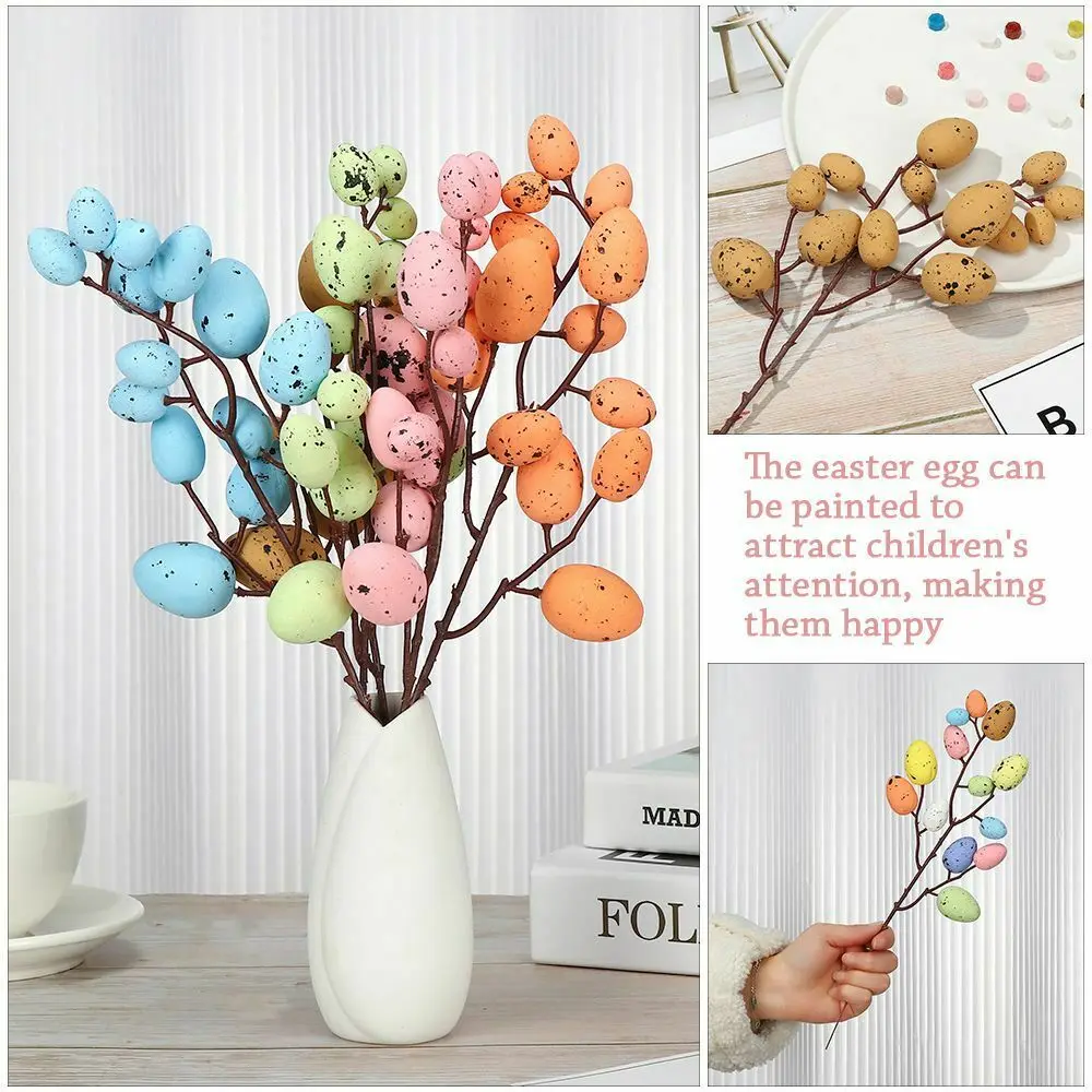 Easter Egg Tree Branches Flower Picks Easter Decorations for Home Easter Party Supplies Ornament