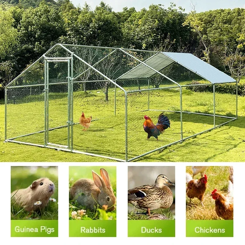 

6x3x2m Large High Quality Chicken Coop House Farm Hen Cage Run Field Pet Cage Outdoor