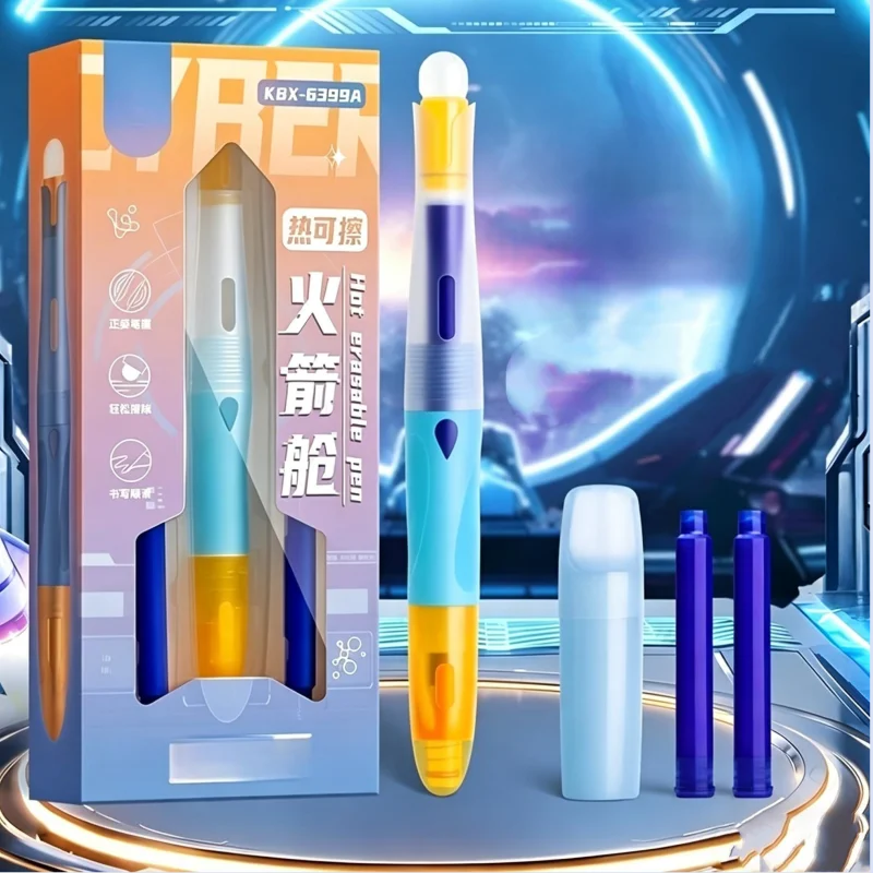 1/2 Set Erasable Fountain Pen Set with Blue Ink Refills, Suitable for Primary and Secondary School Students Practicing Calligraphy, Large Capacity with Replaceable Ink Cartridges, Crystal Blue, Essential for Study and Office Use, Hot-Selling Erasable Fountain Pen, Great Holiday Gift