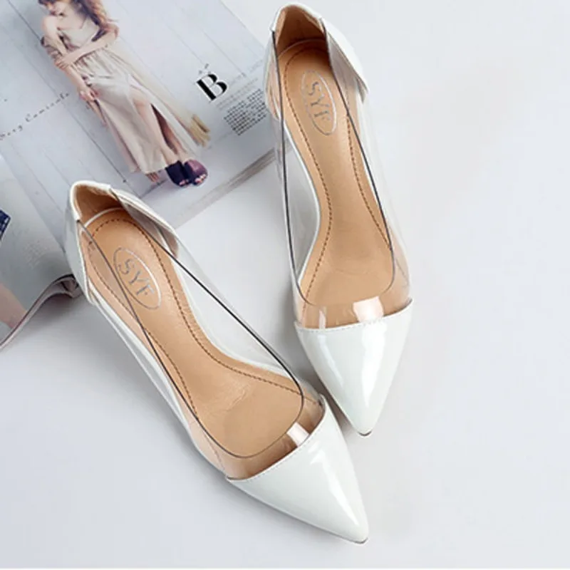 2021 Nieuwe Vrouwen Pumps Pvc Transparante Hoge Hakken Sexy Puntige Neus Luipaard Graan Feestschoenen Dame Dunne Hakken Pumps Maat 40